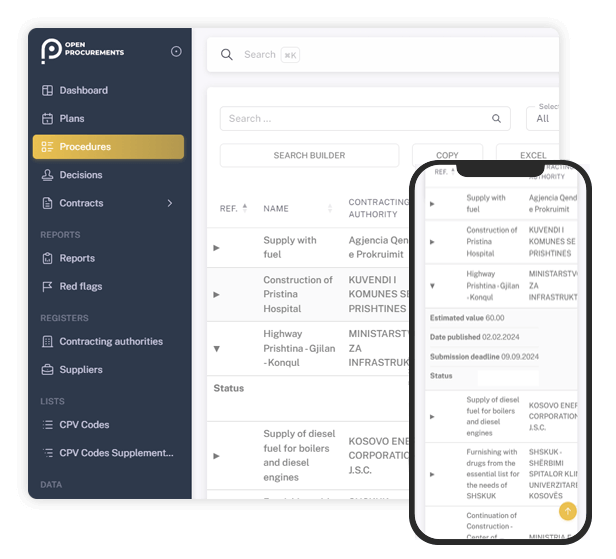 Expandable mobile optimized tables​